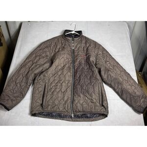 Marker Puffer Jacket Mens Brown Quilted Full Zip Lined Long Sleeve Size XL